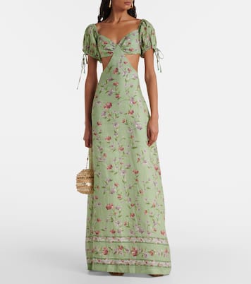 Robe longue Cielo Honeysuckle en lin | Agua by Agua Bendita