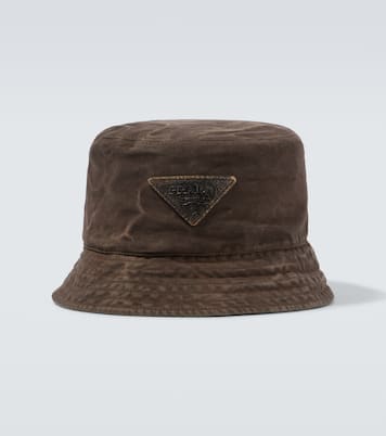 Chapeau bob en coton à logo | Prada