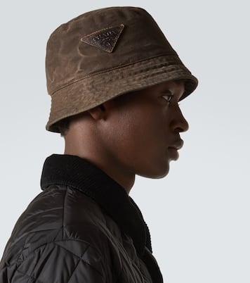 Chapeau bob en coton à logo | Prada