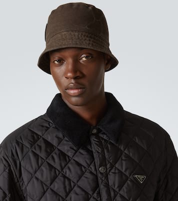 Chapeau bob en coton à logo | Prada