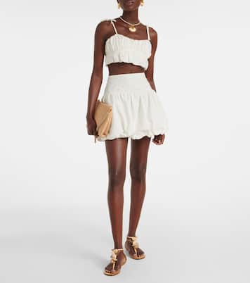 Minifalda en popelín de algodón fruncida | Faithfull