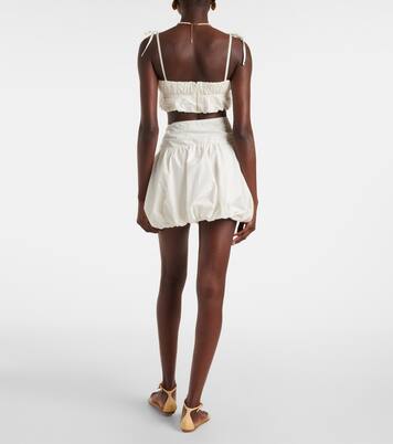 Minifalda en popelín de algodón fruncida | Faithfull