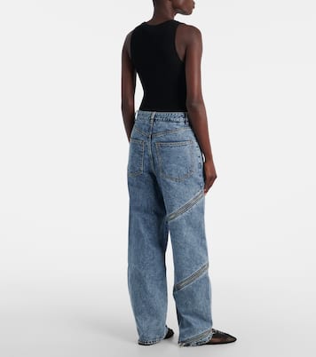 Jeans anchos Spiral de denim de tiro alto | Alaïa