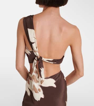 Top monospalla in raso di seta | SIR