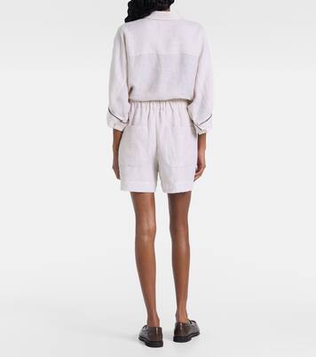 Bermuda rayé en lin | Brunello Cucinelli