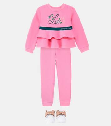 Cotton-blend sweatshirt and sweatpants set | Monnalisa