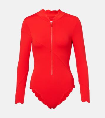 North Sea scalloped rashguard swimsuit | Marysia