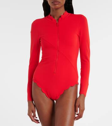 North Sea scalloped rashguard swimsuit | Marysia