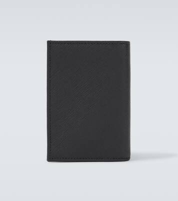 Porte-cartes en cuir Saffiano à logo | Prada