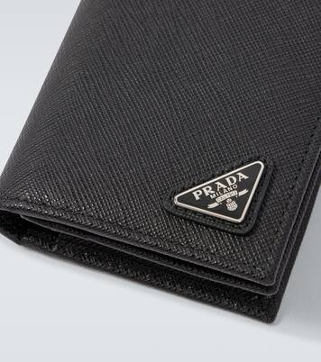 Porte-cartes en cuir Saffiano à logo | Prada