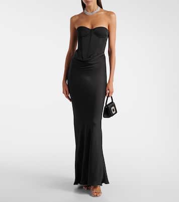 Draped satin corset gown | Rotate