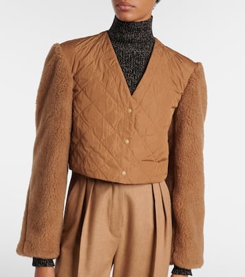 Chaqueta cropped Santos de pelo de camello y seda | Max Mara