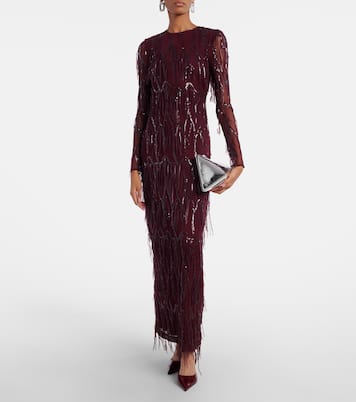 Fringed sequined mesh gown | Rotate
