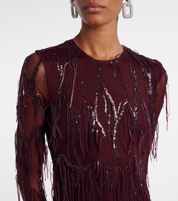 Fringed sequined mesh gown | Rotate