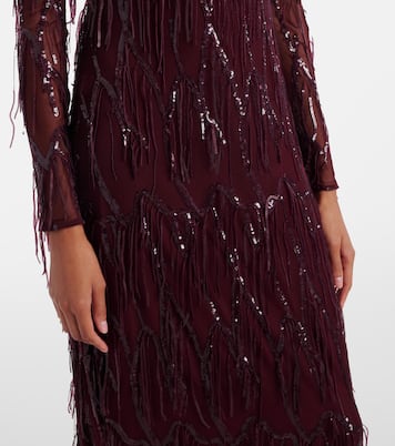 Fringed sequined mesh gown | Rotate