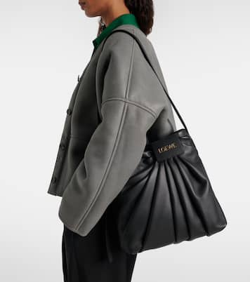 Draped leather tote bag | Loewe