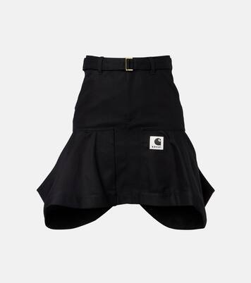 X Carhartt Minirock aus Baumwoll-Canvas  | Sacai
