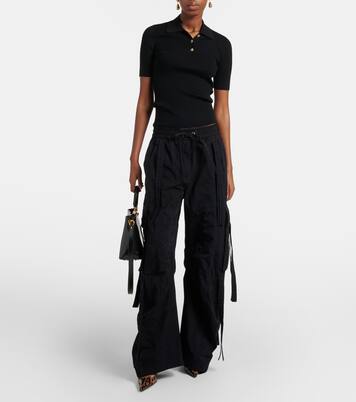 Embellished ribbed-knit polo shirt | Dolce&Gabbana