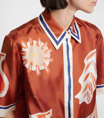x LRNCE Soleil D'Amour printed silk shirt | Alémais
