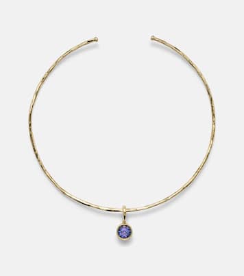 Olivia 18kt gold pendant choker with diamonds and tanzanite | Octavia Elizabeth