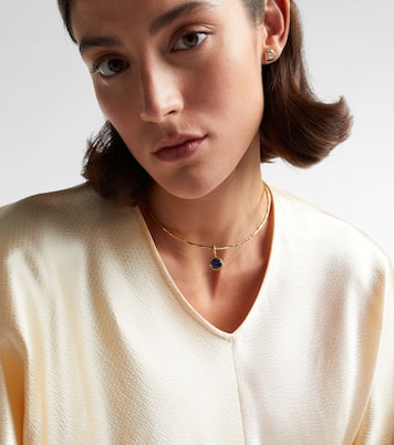 Olivia 18kt gold pendant choker with diamonds and tanzanite | Octavia Elizabeth