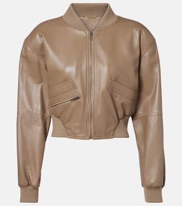 Cropped leather bomber jacket | Chloé