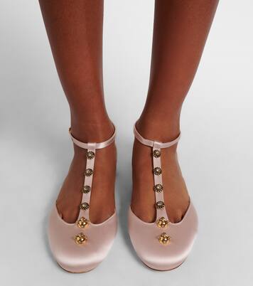 Celeste embellished satin flats | Chloé