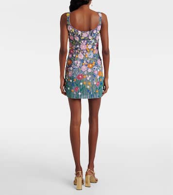 Embroidered floral-appliqué minidress | Là Fuori