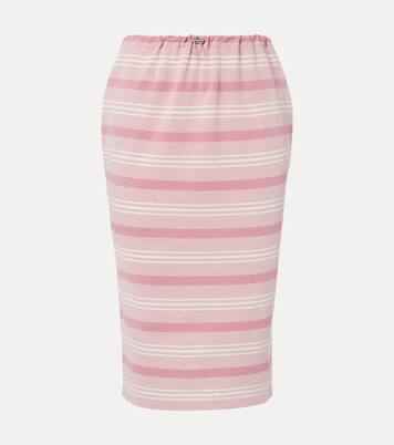 Striped cotton piqué pencil skirt | Prada