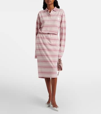 Striped cotton piqué pencil skirt | Prada