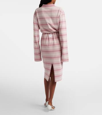 Striped cotton piqué pencil skirt | Prada