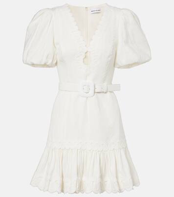 Robe Kahlia brodée en lin mélangé | Rebecca Vallance