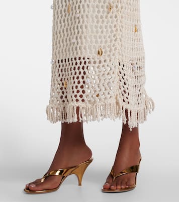 Robe midi Coralia en crochet à ornements | Simkhai