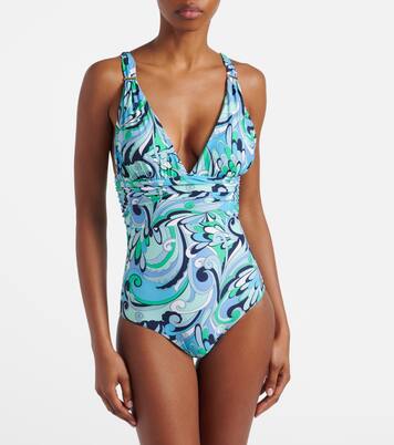 Panarea 프린트 러치드 스윔수트 | Melissa Odabash