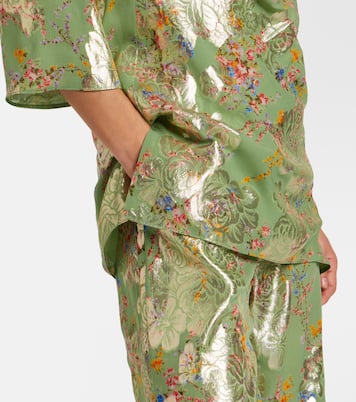 Draped fil coupé silk-blend lamé minidress | Valentino