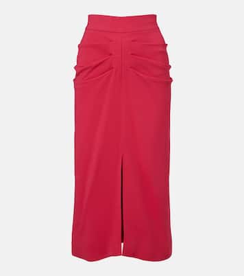 Gathered crêpe pencil skirt | Valentino