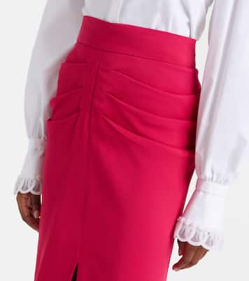 Gathered crêpe pencil skirt | Valentino
