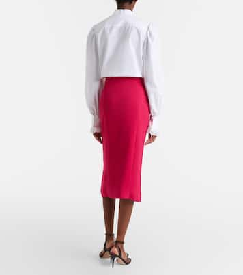 Gathered crêpe pencil skirt | Valentino