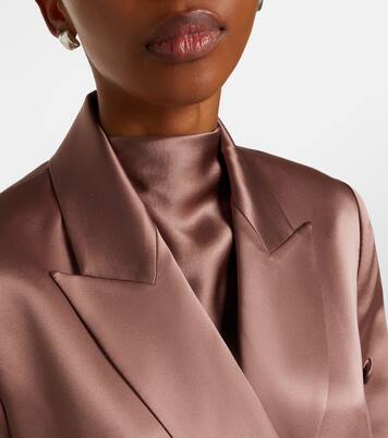 Double-breasted silk satin blazer | The Sei