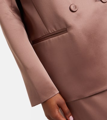 Double-breasted silk satin blazer | The Sei