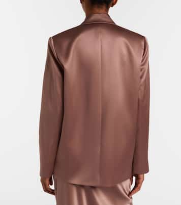 Double-breasted silk satin blazer | The Sei