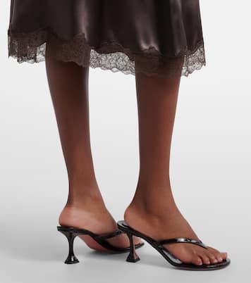 Juliette croc-effect leather thong sandals | Amina Muaddi
