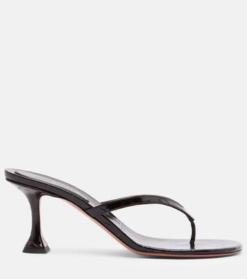 Juliette croc-effect leather thong sandals | Amina Muaddi
