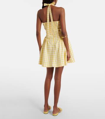 Vestido corto Venza de lino a cuadros | Faithfull