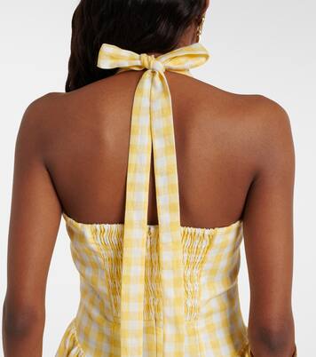 Vestido corto Venza de lino a cuadros | Faithfull