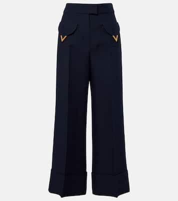 VGold Crepe Couture wide-leg pants | Valentino