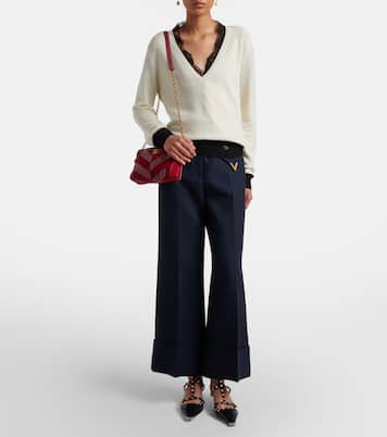 VGold Crepe Couture wide-leg pants | Valentino