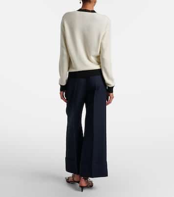 VGold Crepe Couture wide-leg pants | Valentino
