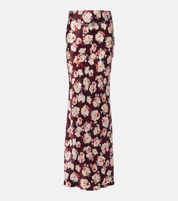 Chain-detail floral silk maxi skirt | Rabanne