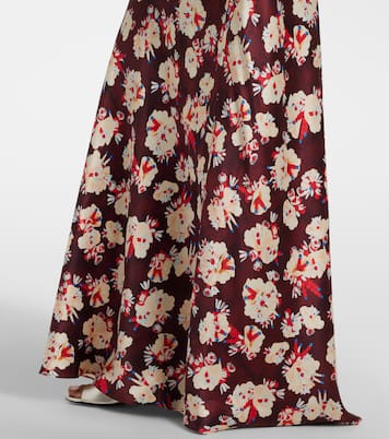 Chain-detail floral silk maxi skirt | Rabanne